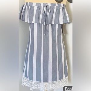 Trixxi Striped Off-Shoulder Dress GUC